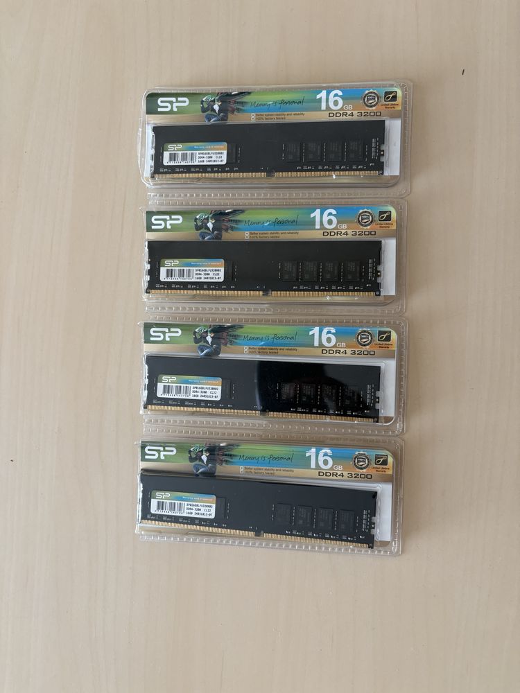 Рам памет 64GB Silicon Power DDR4-3200 CL22 4x16GB / 9г гаранция
