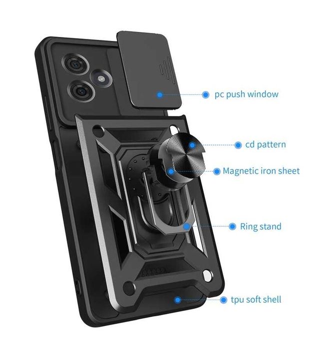 Motorola G34 G24 G14 G04 G54 G84 Удароустойчив Кейс Защитена Камера