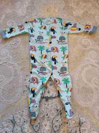 Pijama blue cu imprimeu, bebelus 3-6 luni, marimea 74, NEXT