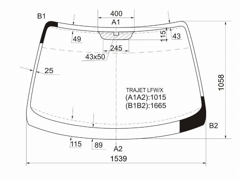 Стекло лобовое  Hyundai Trajet