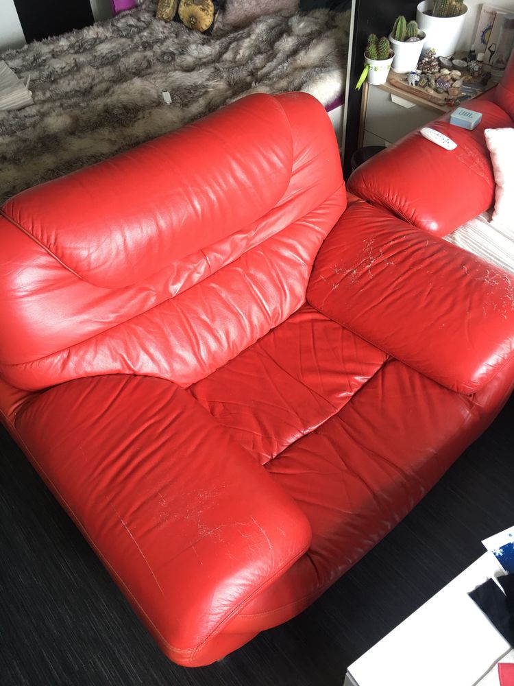 Кресло от естествена кожа/фотьойл/диван
