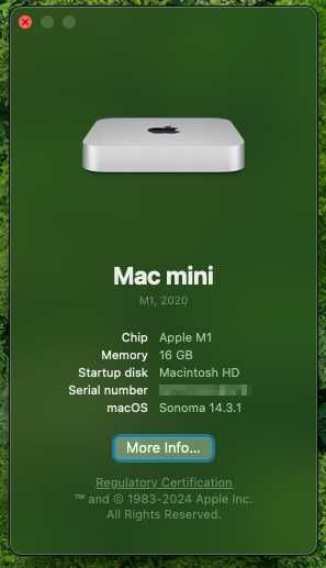 Mac Mini M1 / 16GB / 1TB + dock + tastatură, mouse Apple, IMPECABIL