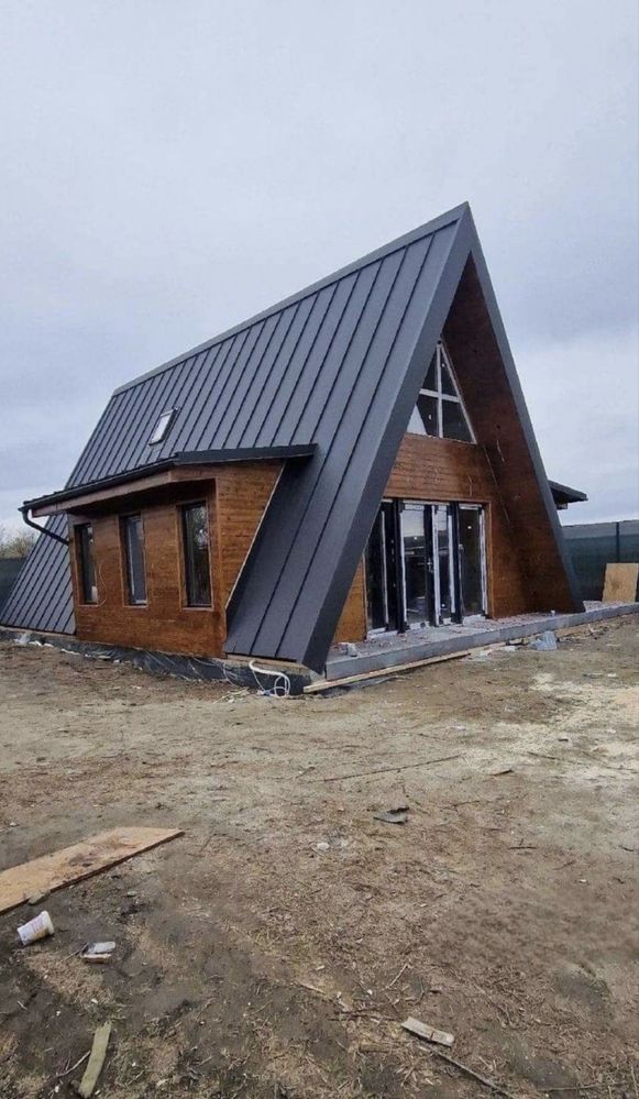 Cabane Aframe pe structura de lemn la gata sau la rosu