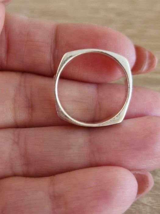 AG53, inel argint 925,nou/marcat, solid, unisex, model patrat