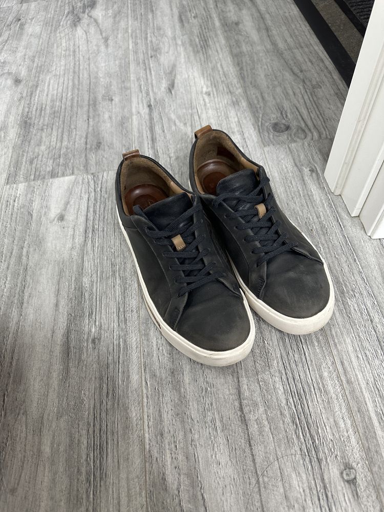 кеды кожаные синие Clarks