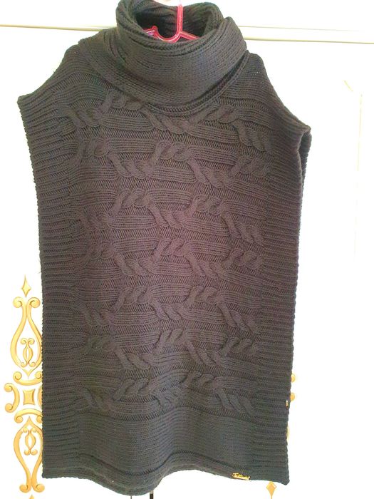 Плетено пончо в голям размер