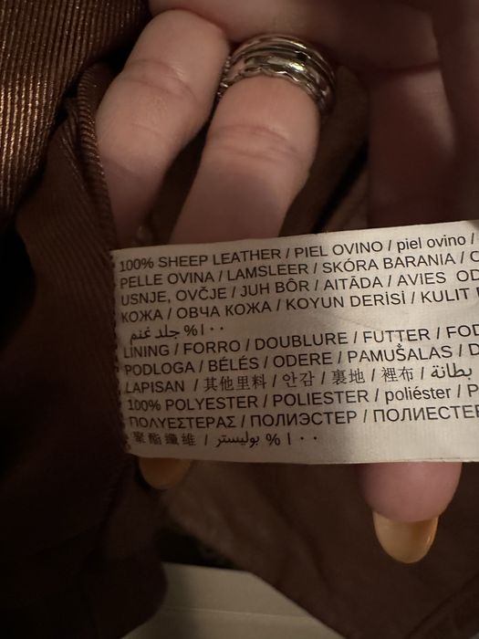 Jacheta tip camasa piele naturala MANGO