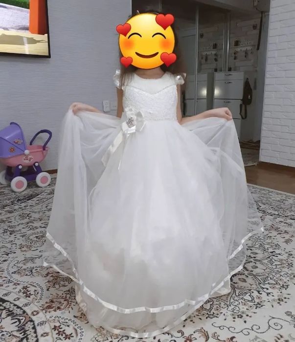 Пышное белое  платье на прокат