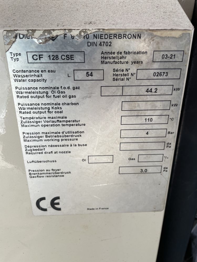 Котел на дърва De Dietrich CF 128 CSE 44kw