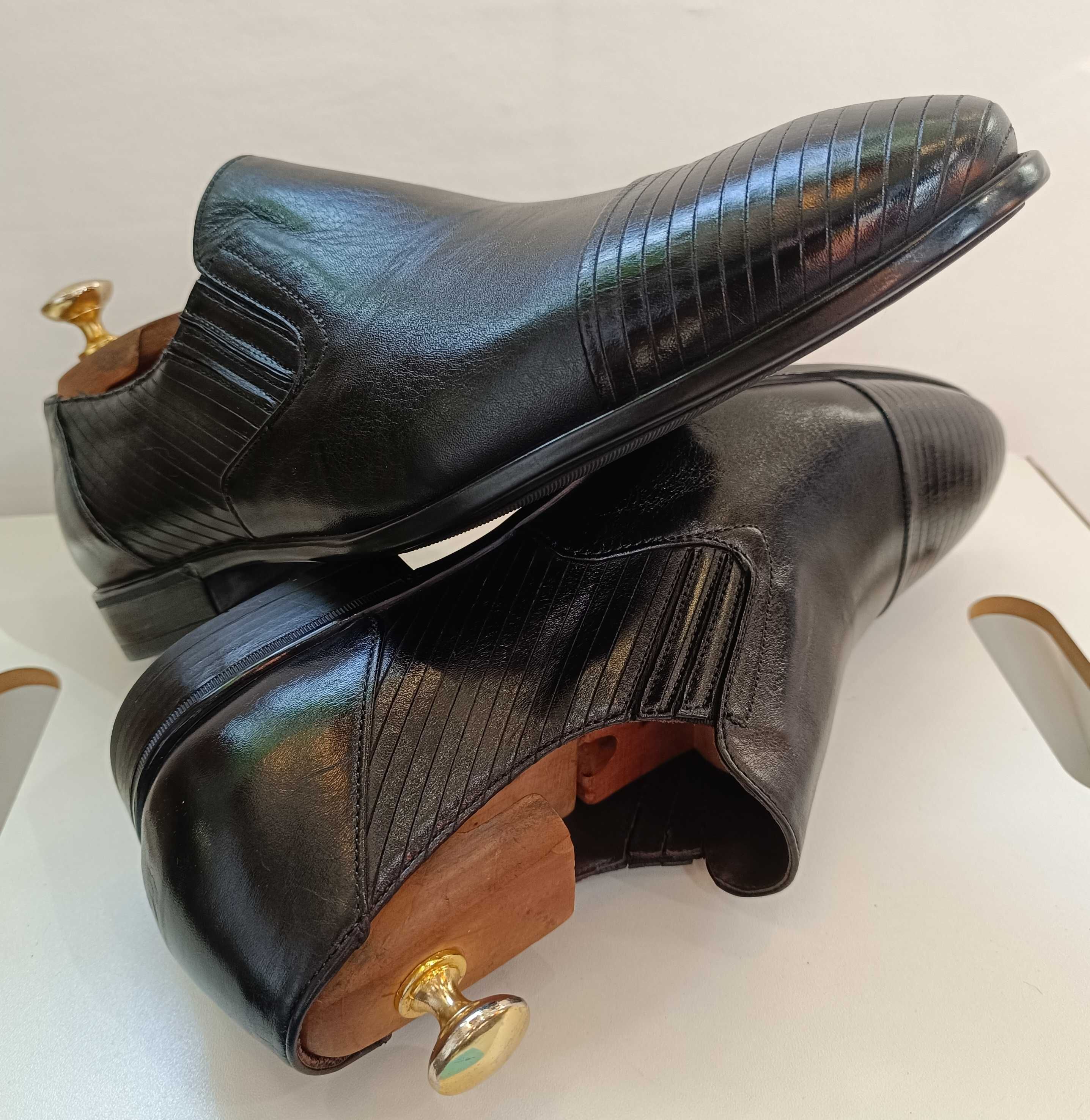 Pantofi loafer 42 42.5 cap toe de lux GREVE NOI piele naturala moale