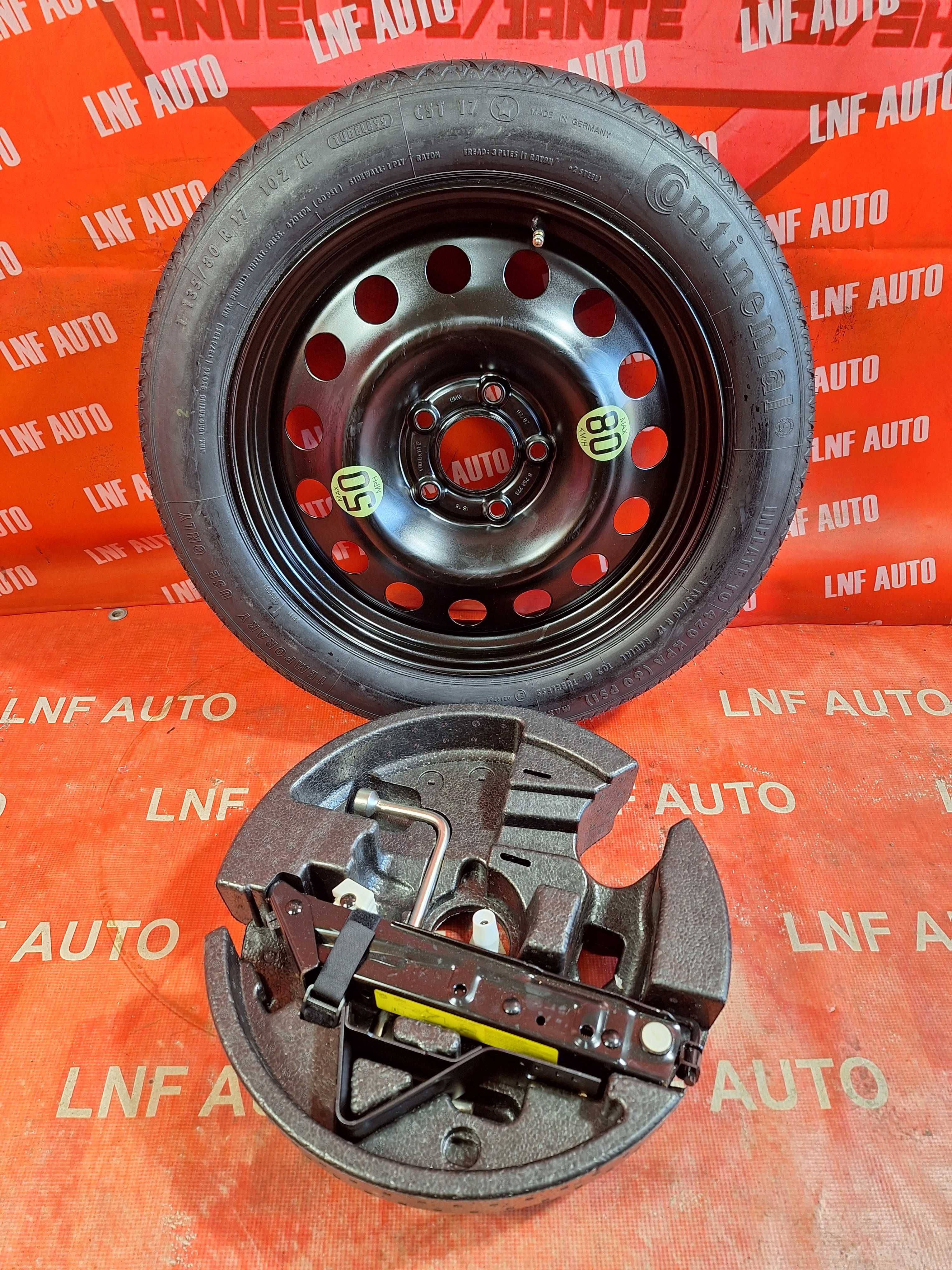 KIT Roata Rezerva SLIM 5x120 OEM BMW Seria 1 3 4 5 X1 X3 135/80/17