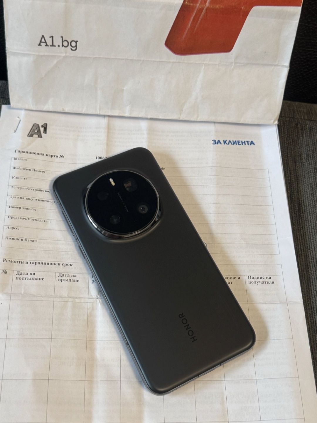 КАТО НОВ 512GB Honor Magic 7 Pro 12GB 5G A1 Гаранция 2027г Black