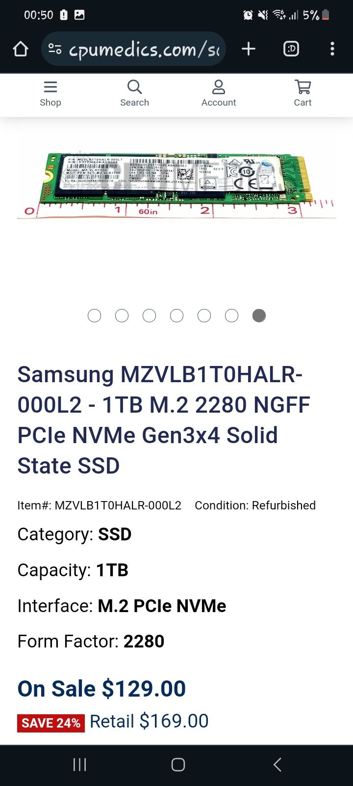 SSD 1TB Samsung NVMe M.2