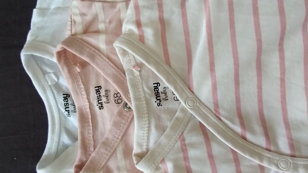 Set 3 body-uri m68, bumbac, cu maneca lunga
