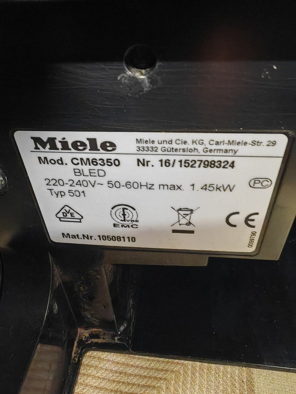 Miele CM 6350 typ 501