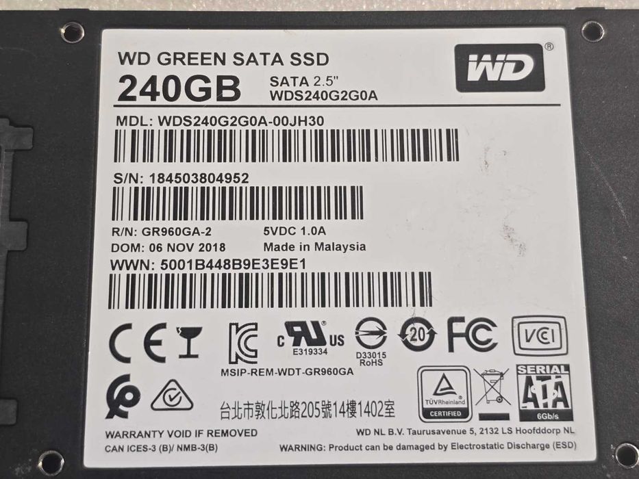 Solid-State Drive (SSD) Western Digital WD Green 2.5 240GB SATA3