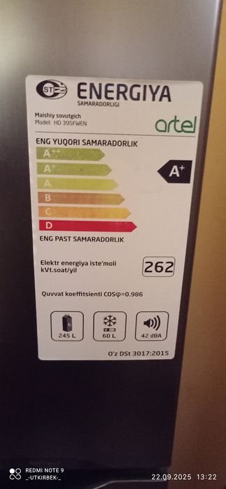 Artel 395 xolodinik sotiladi