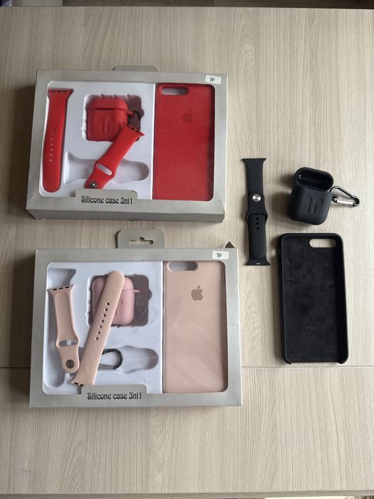 Ipone 7набор: чехол для сотки, наушников, ремешок на часы