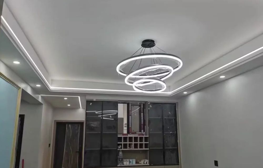 LED Полилей Висящи черни кръгове Ф 40, 60, 80см димирурм с дистанционн