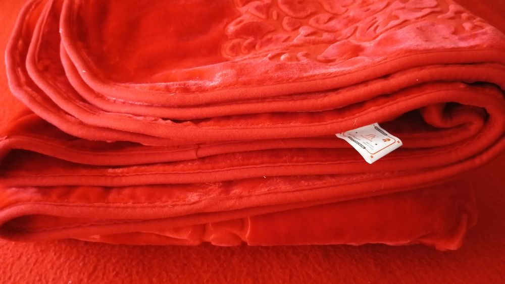 Pătură roșie groasă de lux 2 fețe