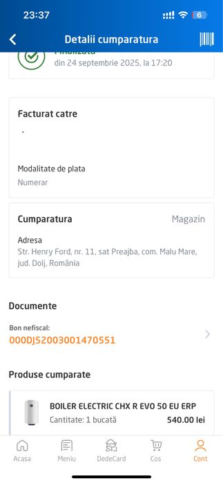 Vand boiler electric de  50L Chaffoteaux ( ca nou)