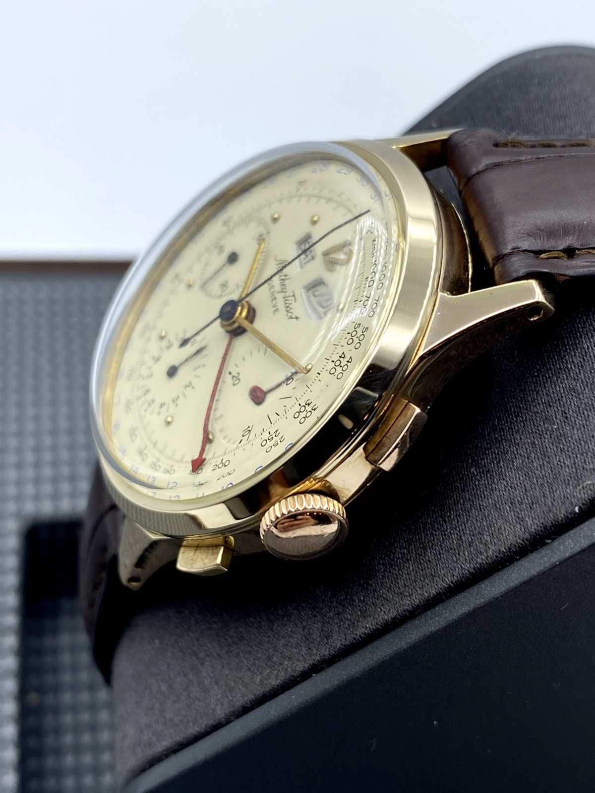 Ceas Mathey Tissot Valjoux 72C anii '50 aur 14k NEAR NOS