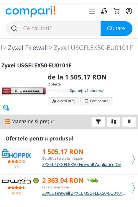 Firewall/router Zyxel USG FLEX 50 nou
