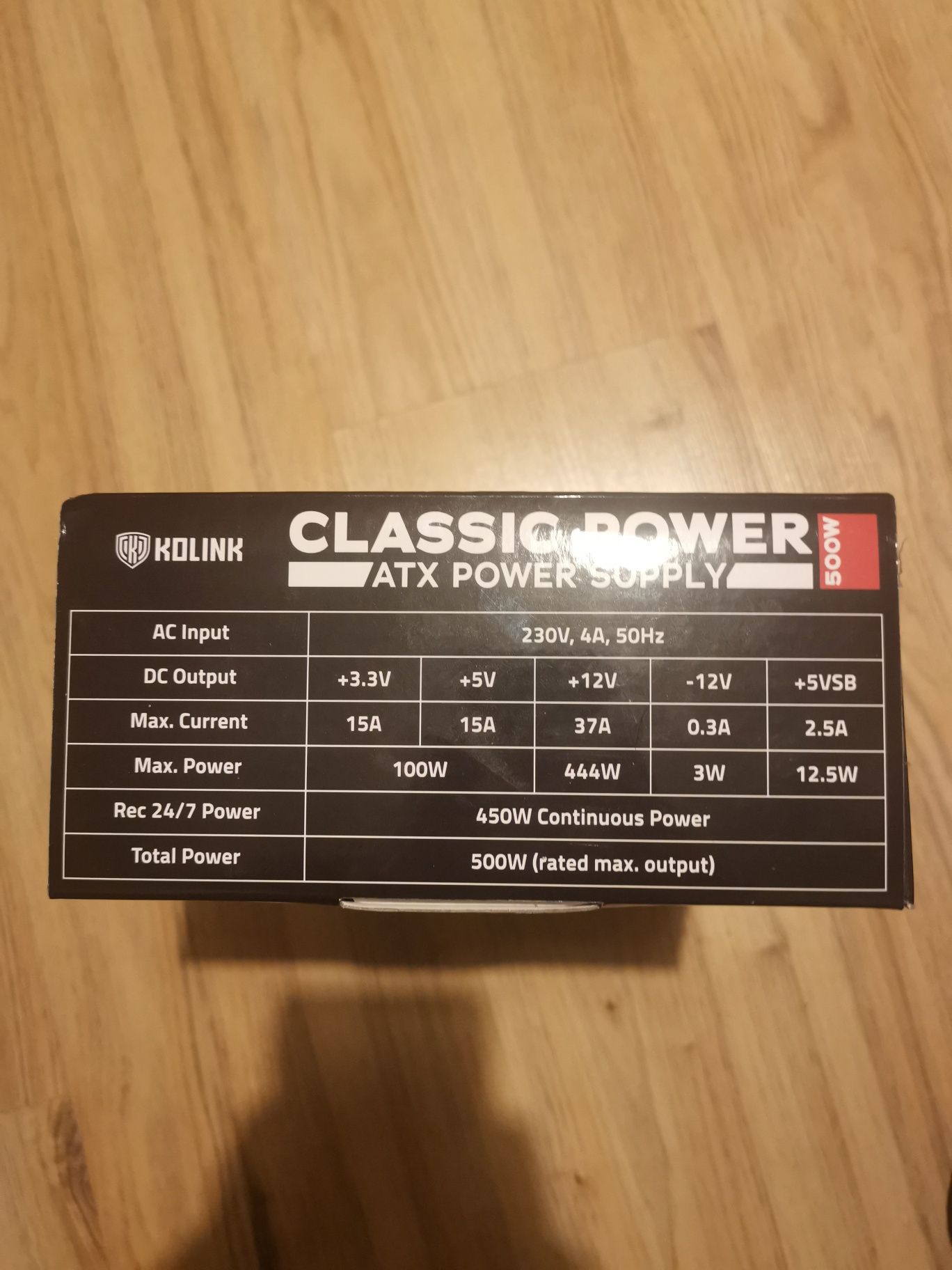 Продавам захранване за компютър на Kolink classic Power 500W