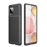 Samsung A12/A13/A23/A15/A24/A25/A16 Husa Carbon Stripe Hard PC Neagra