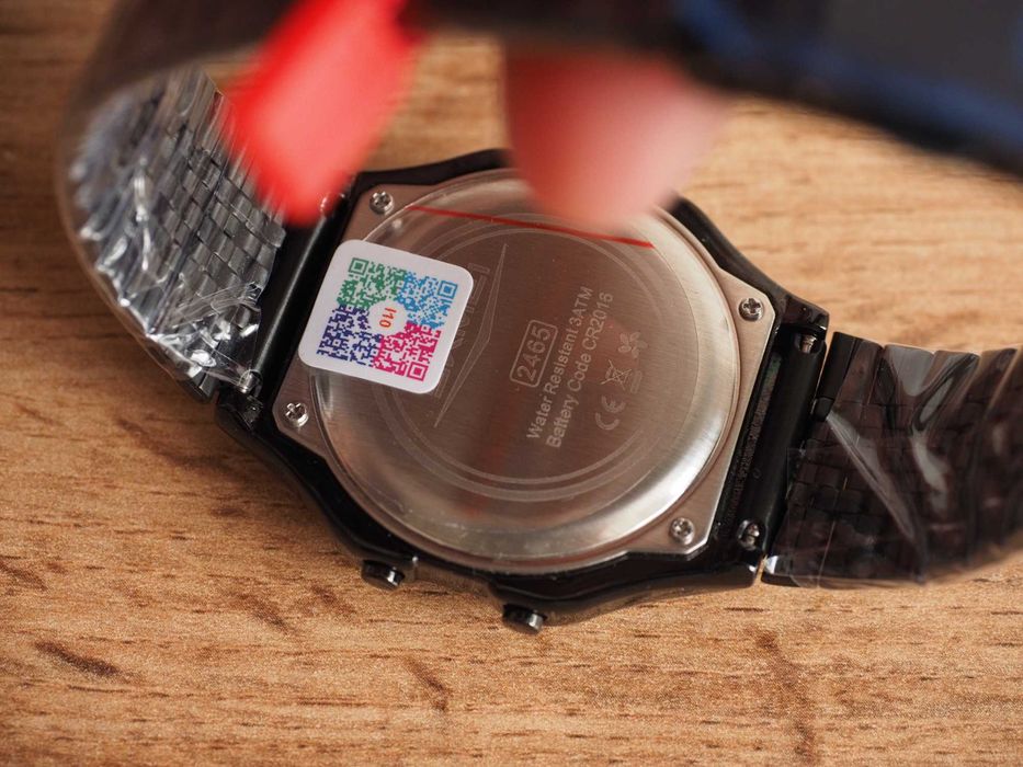 Ceas electronic SKMEI 2465 (Casio), 36 mm, nou, negru, ilumin., retro