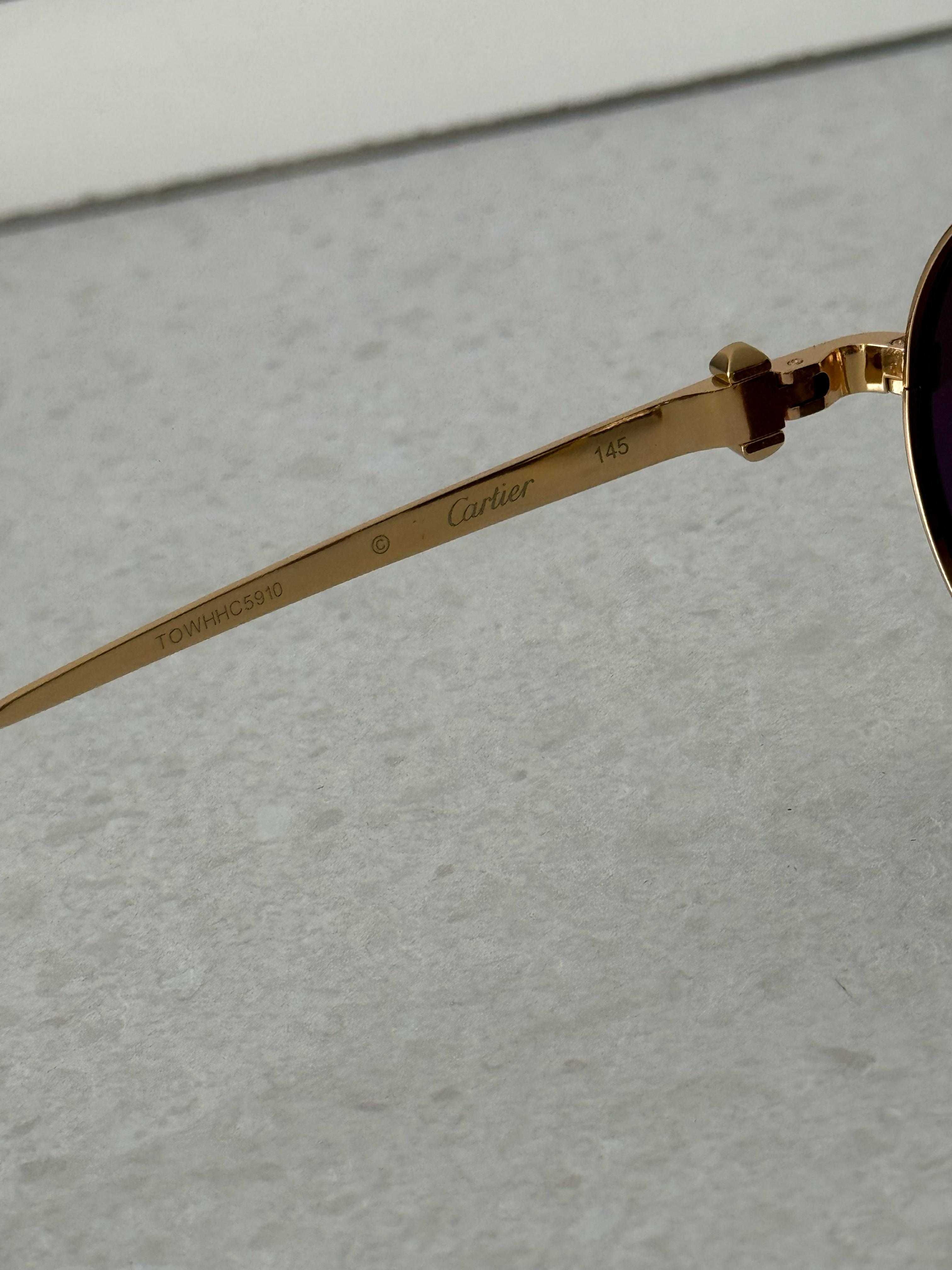 Ochelari de soare Cartier Round Frame CT0279S 001 TITANIUM