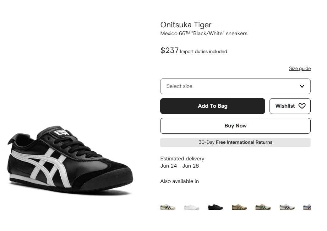 Новые кроссовки Onitsuka Tiger Mexico 66, 37 размер