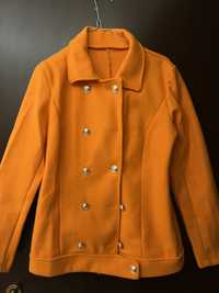Дамско оранжево палто със сребърни копчета