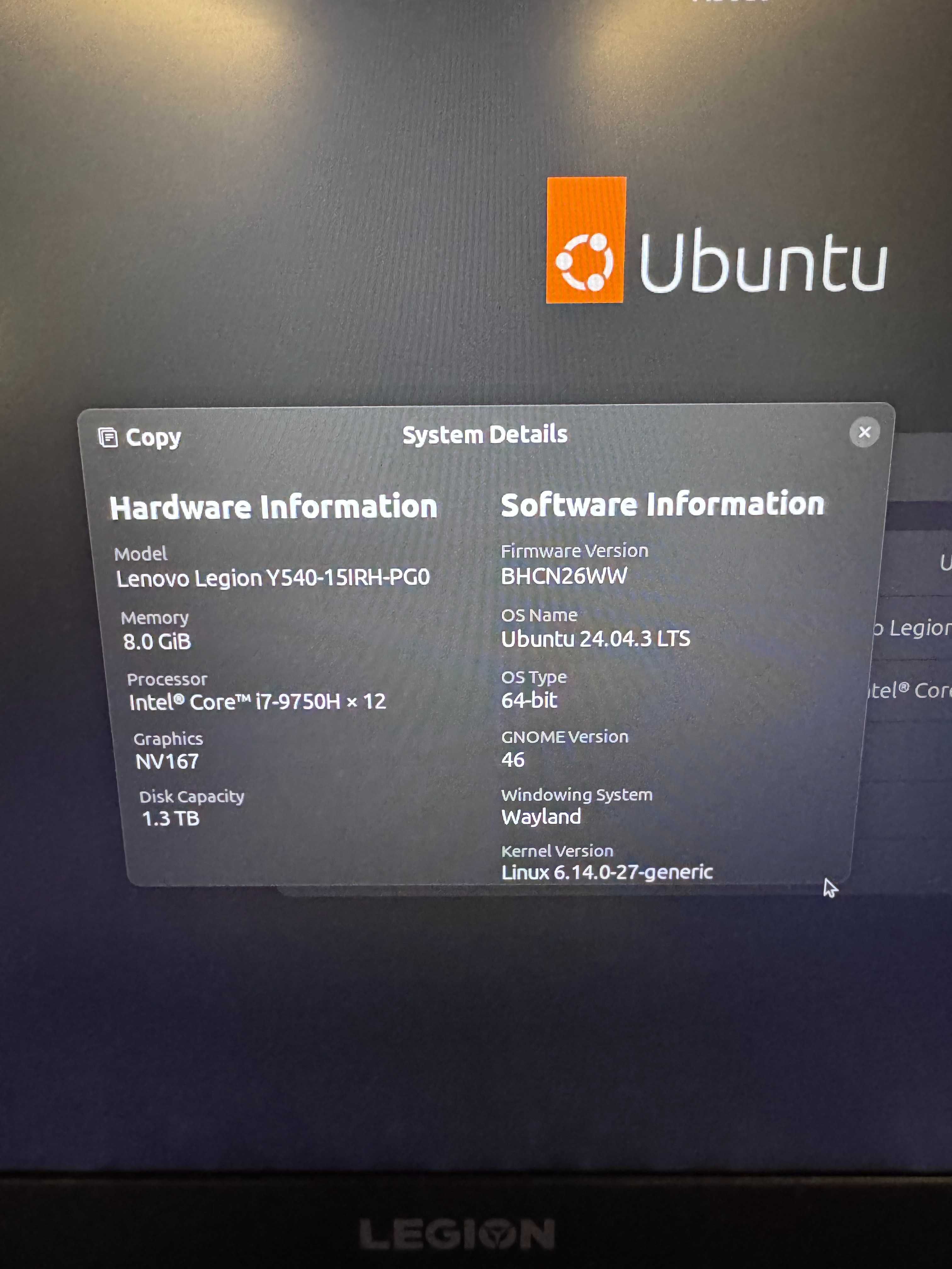 Лаптоп Lenovo Legion Y540-15IRH