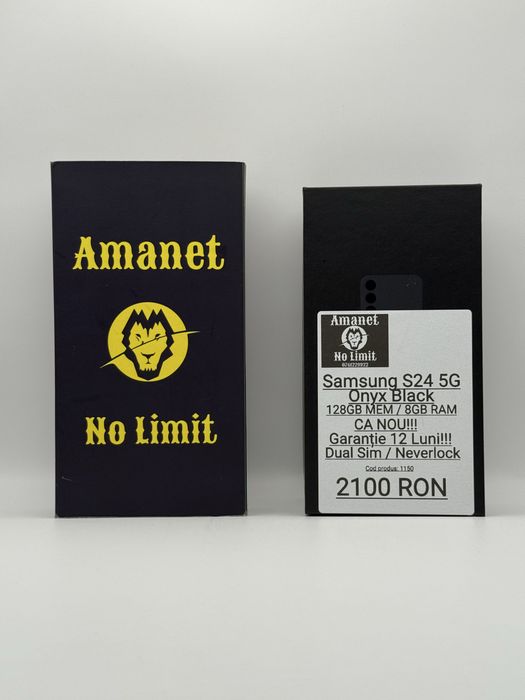 Samsung S24 5G Black  128GB /8GB RAM Garantie 1An, AMANET NO  Limit.