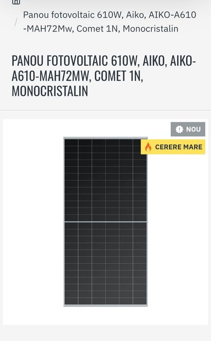Panou solar Aiko 610 w
