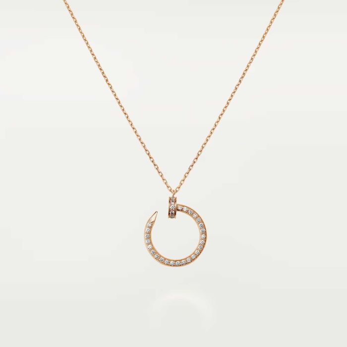 CARTIER Nail Juste un Clou Rose Gold Paved Diamonds Дамско Колие Пирон