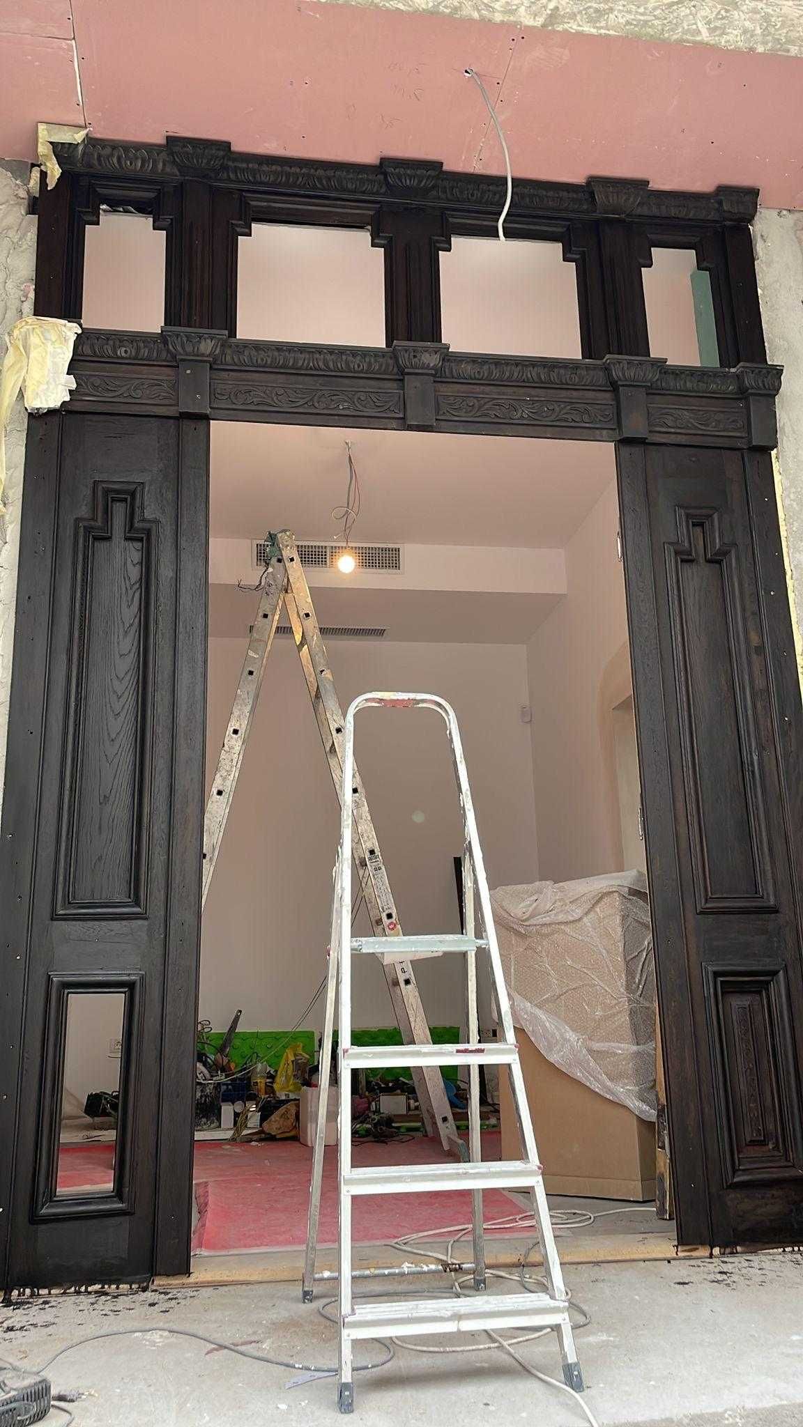 Sculptură lemn și restaurare uși vechi. Lucrări unicat la comandă.