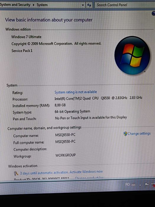 Kit PC Retro-Gaming MSI P7N SLI/Intel Q9550/8 Gb DDR2/ Nvidia N450 GTS