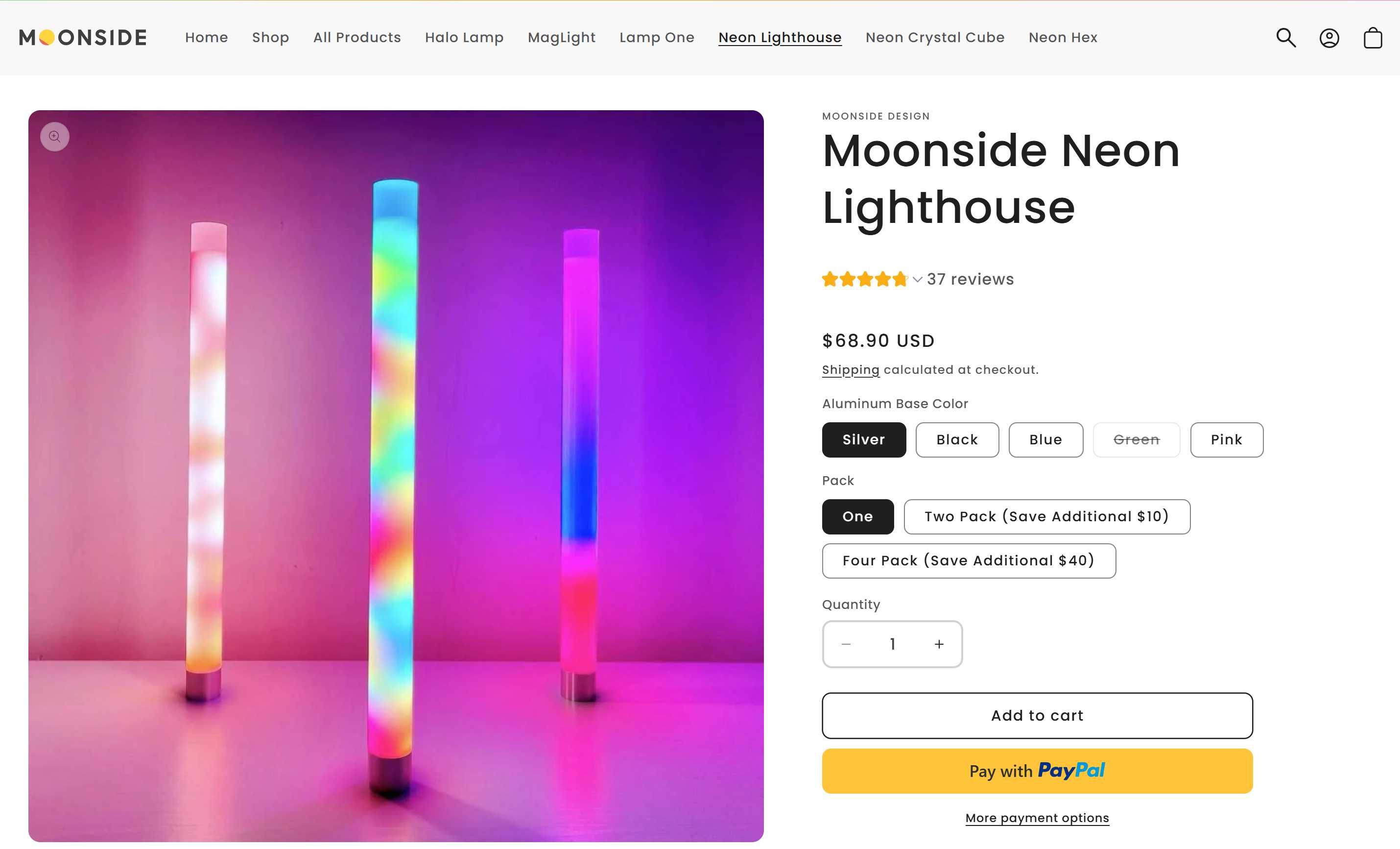 Две неоновые лампы Moonside Neon Lighthouse