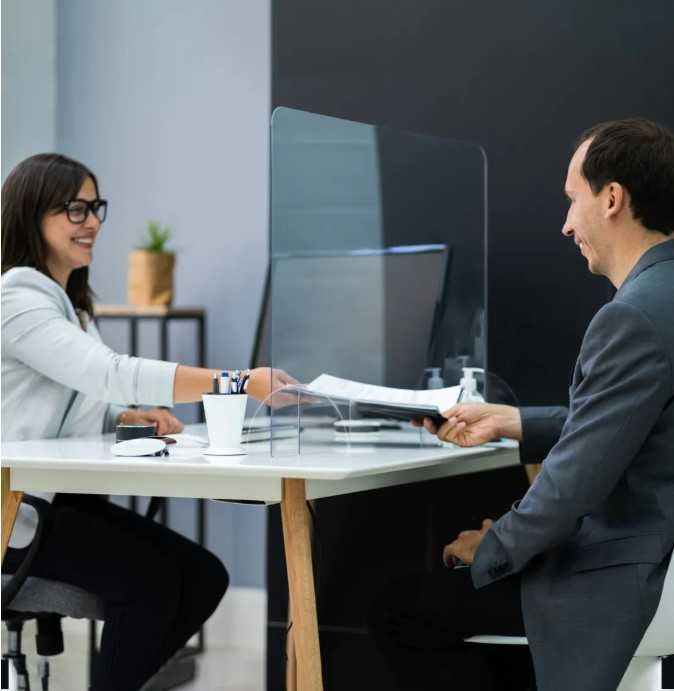 Защитна стена от плексиглас, санитарна бариера 60 x 80 см, 3 мм