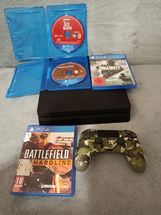 PS4 SLIM  + 4 JOCURI si 1 controller playstation 4
