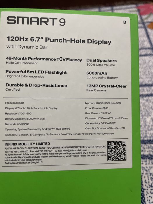 INFINIX SMART 9 xolati ideal