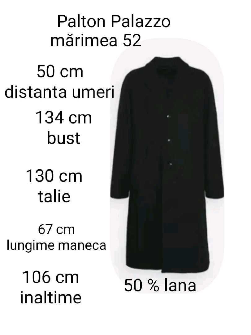 Palton 50% lână, XXL, negru, bărbătesc