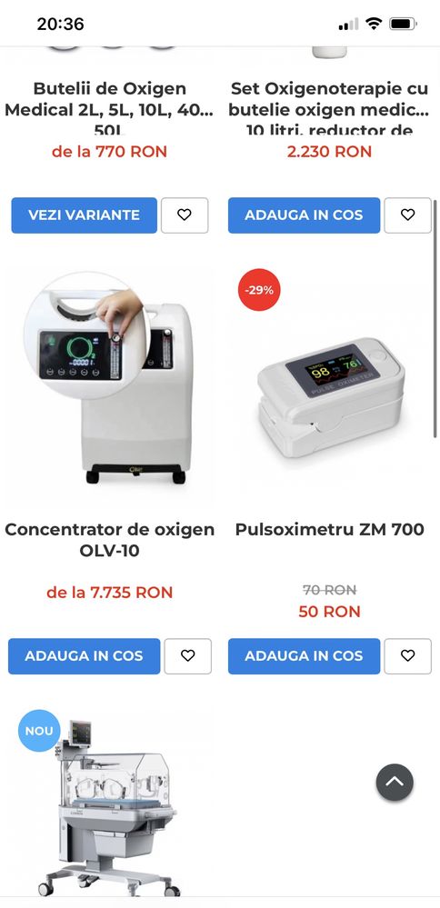 Aparat oxigen 10Litri Nou ! Concentrator