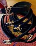 Curele inguste LV,Chanel,logo metalic auriu/Italia