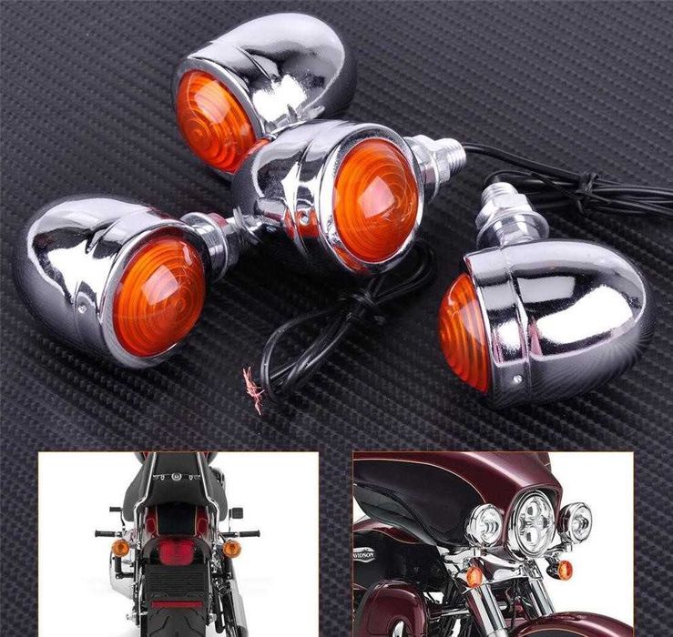 Semnalizari moto bec carcasa metal cromate Landou