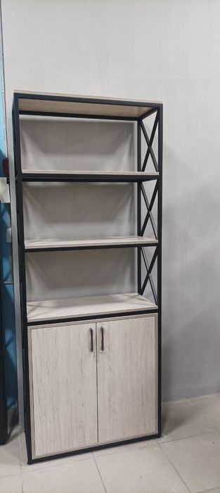 АКЦИЯ Стеллаж с тумбой в стиле лофт stelaj tumbali loft