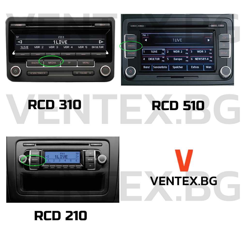 Bluetooth 5.0 модул за Volkswagen RCD310 RCD510 RNS310 RNS510 блутут