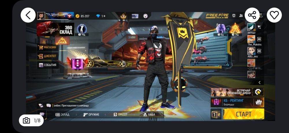 Прокачанный аккаунт в  Free Fire